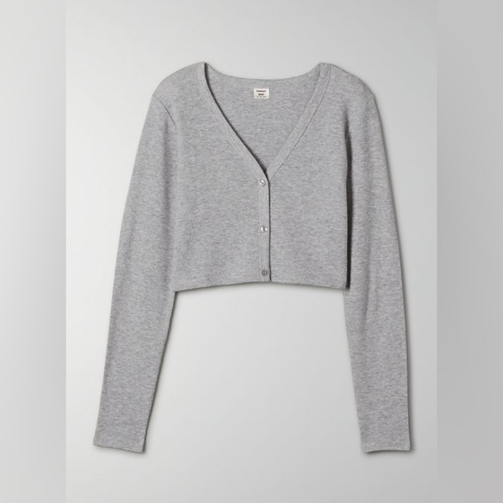 Sunday Best Waffle Knit Cropped Cardigan - Size Medium